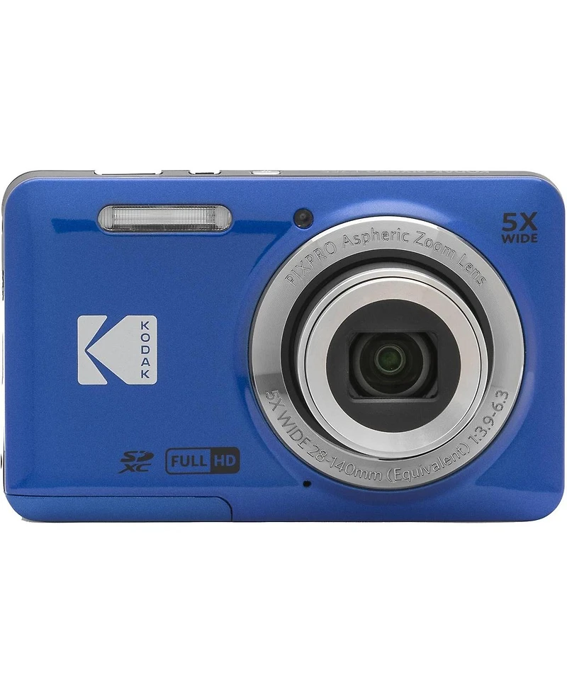 Kodak Kodak Pixpro FZ55-bk 16MP Digital Camera 5X Optical Zoom 28mm Wide Angle 1080P Full Hd Video 2.7" Lcd Vlogging Camera. Bundle with Sd Card and S