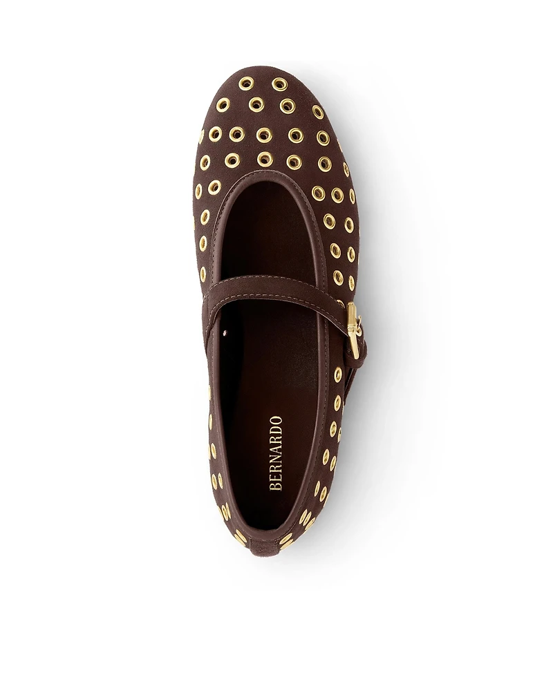 Bernardo Borden Grommet Mary Jane Flat