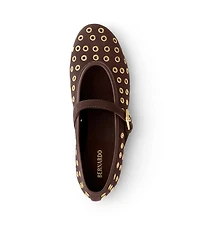 Bernardo Borden Grommet Mary Jane Flat