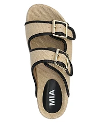 Mia Women's Gazell Double Buckle Slip-On Slide Sandals