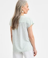 Style & Co Petite Printed Relaxed T-Shirt, Exclusively at Macy's