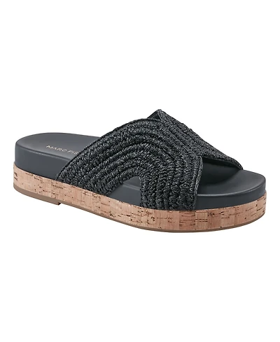 Marc Fisher Women's Erim Woven Slip-On Flatform Sandals