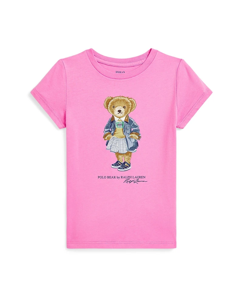 Polo Ralph Lauren Toddler and Little Girls Polo Bear Jersey T-Shirt
