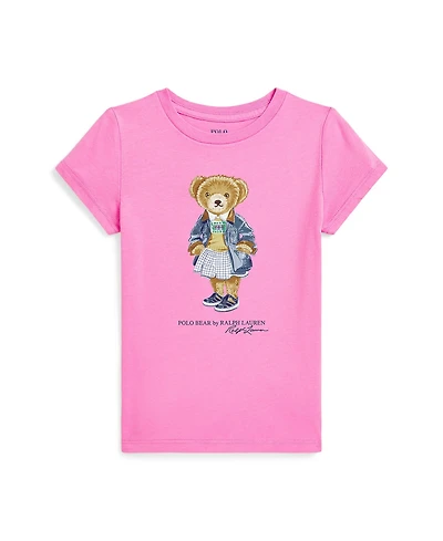 Polo Ralph Lauren Toddler and Little Girls Polo Bear Jersey T-Shirt