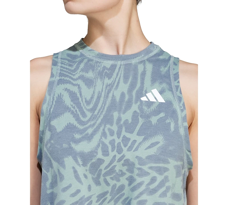 adidas Women's Printed Climacool Cropped Tank Top