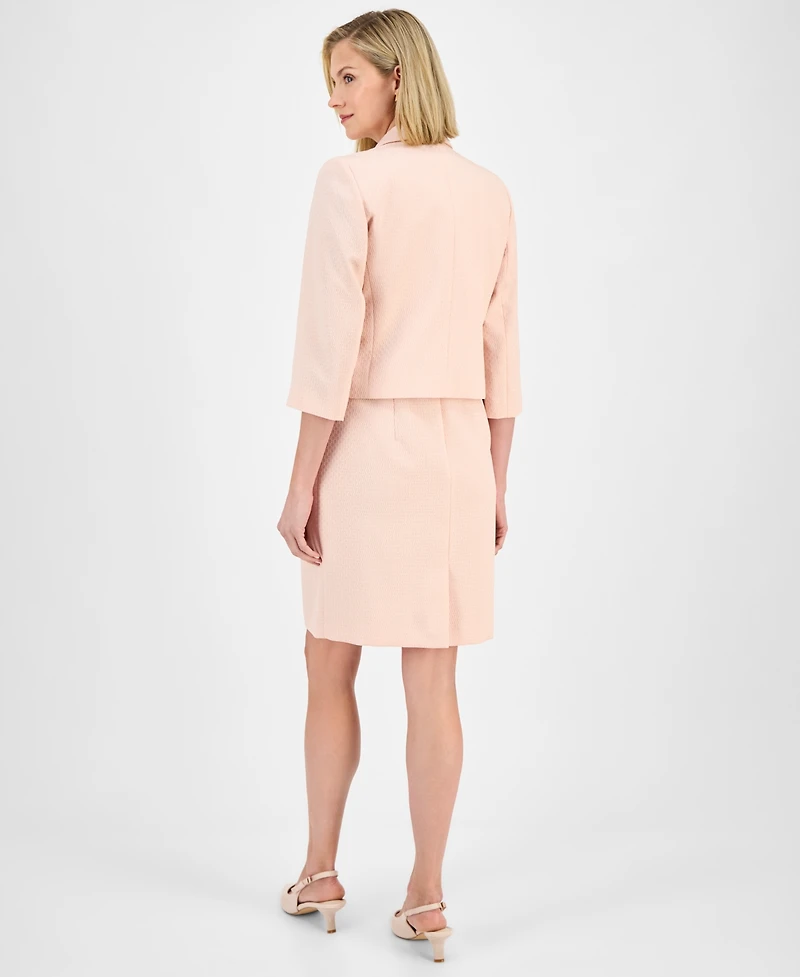 Le Suit Women's Cropped Open-Front Jacket & Empire-Seamed Sheath Dress, Regular Petite