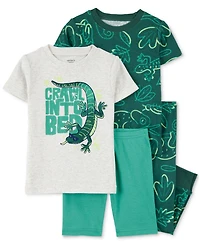 Carter's Toddler Boys Lizard Pajamas, 4 Piece Set