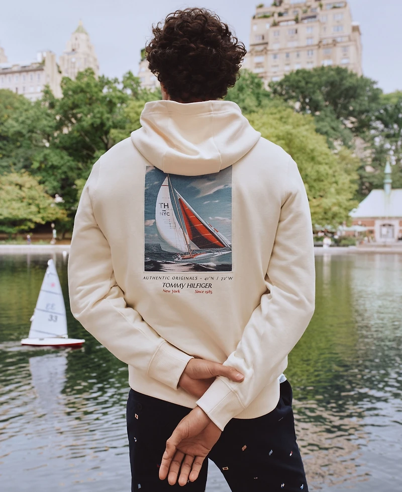 Tommy Hilfiger Men's Sail Graphic Logo Hoodie
