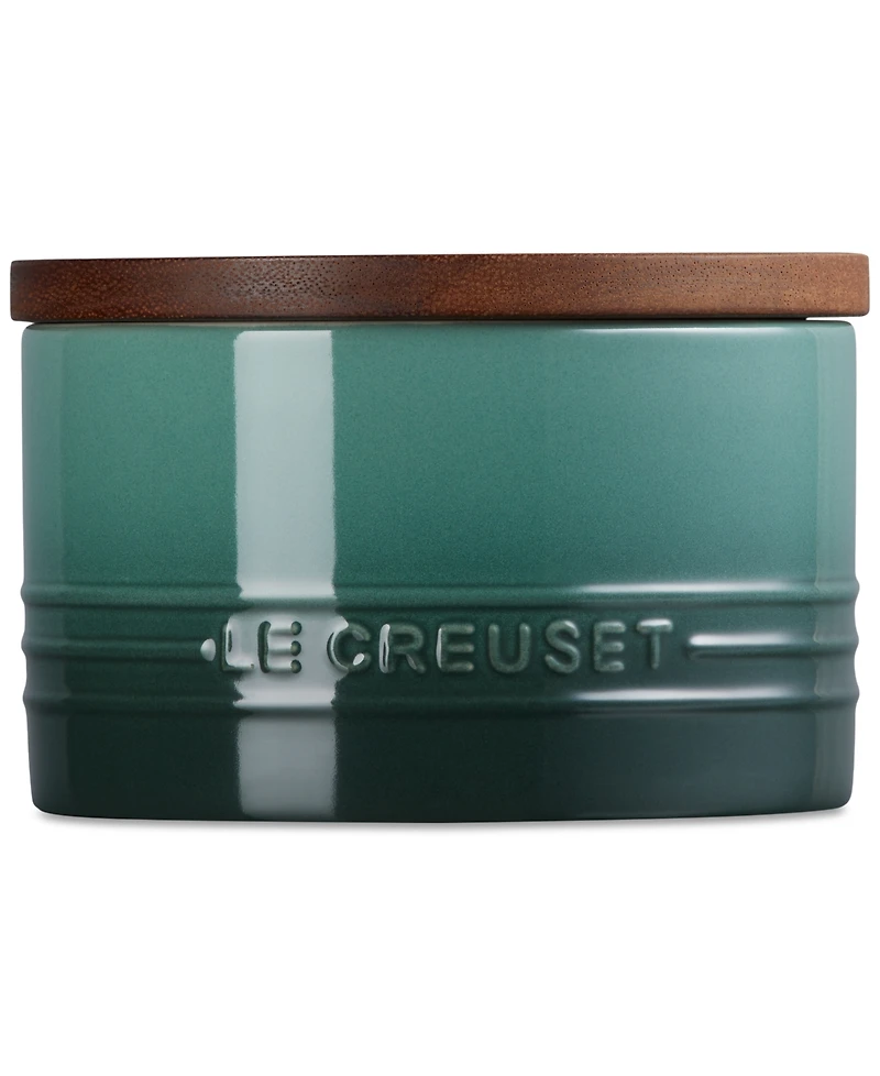 Le Creuset Stoneware Signature Canister with Wood Lid, 16-Oz.