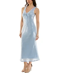Juniors' Sequin Plunge-Neck Midi Dress, Created for Macy's