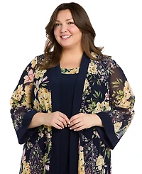 R & M Richards Plus 2-Pc. Floral-Print Jacket Dress Set