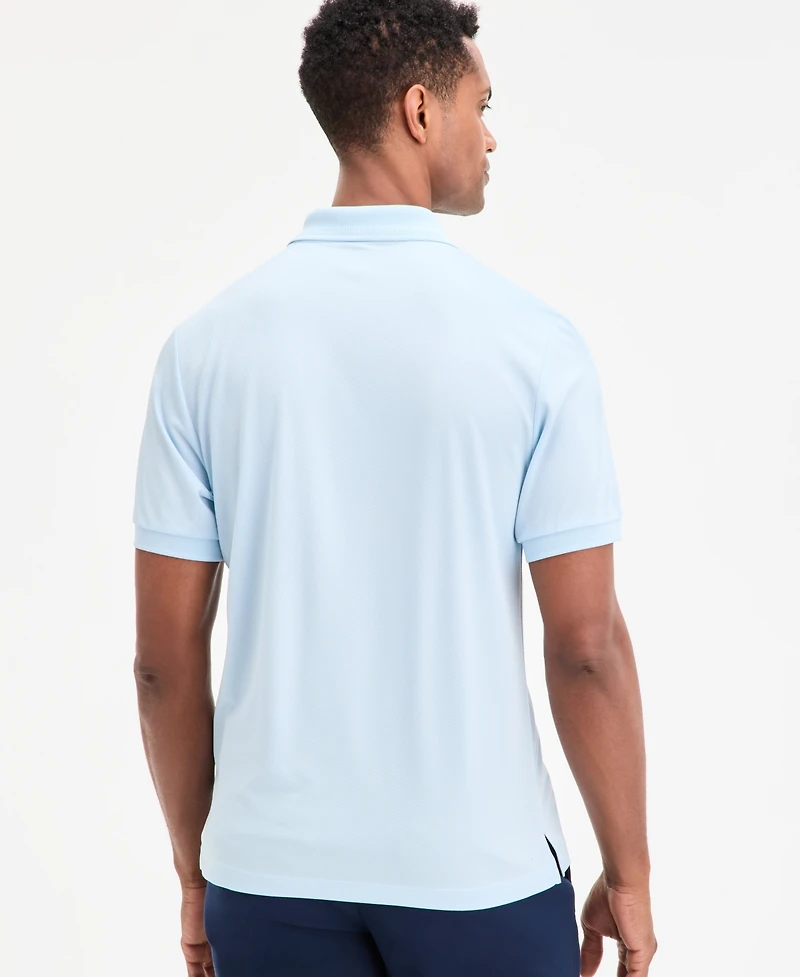 Alfani Men's Ottoman Short Sleeve Textured Quarter-Zip Polo Shirt, Exclusively at Macy's