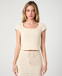 French Connection Women's Nellis Cotton Collage Short Sleeve Top