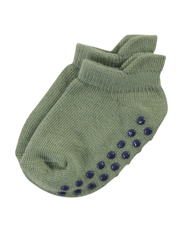 Touched by Nature Baby Boys Organic Cotton Socks with Non-Skid Gripper for Fall Resistance, Solid