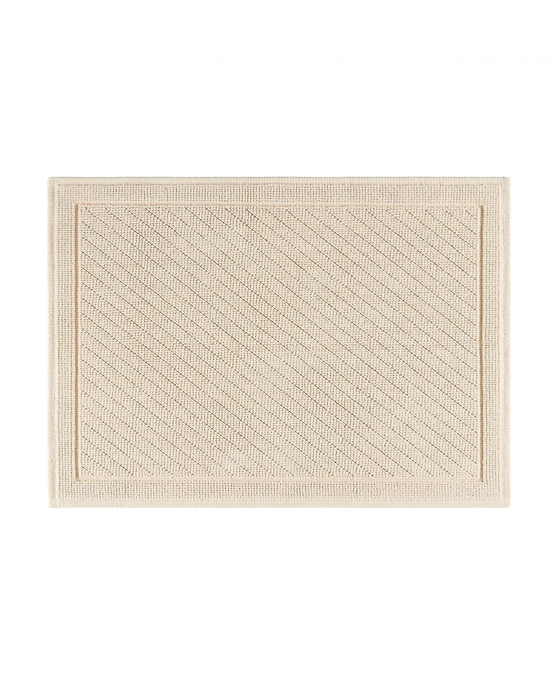 Host & Home Cotton Bath Rug, Stylish Textured Woven Design, Slip Resistant Backing, 5 Color Options, 2-Piece Set - 17x24 20x32