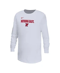Nike Big Boys and Girls White Ole Miss Rebels 2025 Legend Bench Long Sleeve T-Shirt