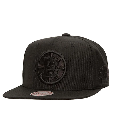 Mitchell & Ness Men's Black Boston Bruins Soul Strike Tonal Snapback Hat