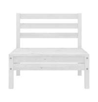 Patio Middle Sofa White Solid Pinewood