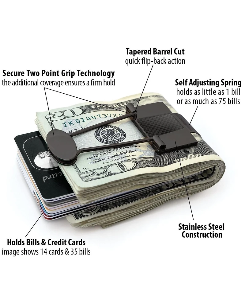 Speidel Bill Binder - Money Clip & Credit Card Holder Brushed