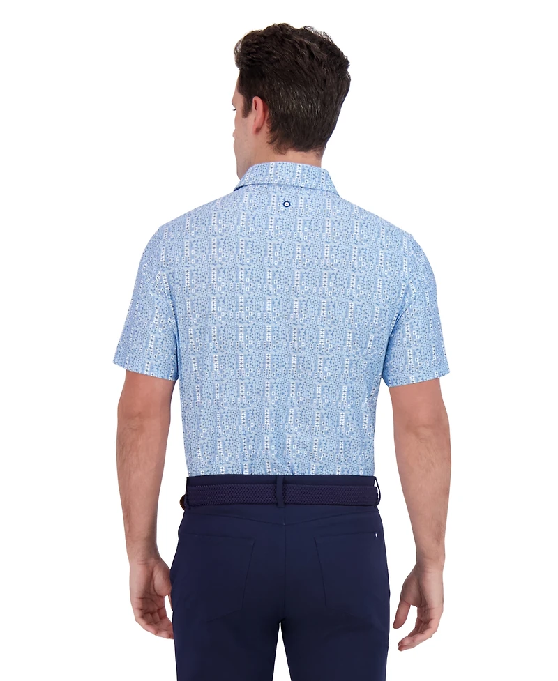 Ben Sherman Men's Golf Watercolor Geo Sports Fit Polo Shirt