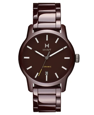 Mvmt Men's Classic Ii Dark Red Ceramic Bracelet Watch, 44mm