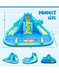 Inflatable Water Slide with Dual Slides and Large Splash Pool and Carry Bag (with 584W Blower)