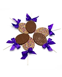 Sugar Plum Chocolates Easter Egg Milk Chocolate Lollipops, 6 Pieces