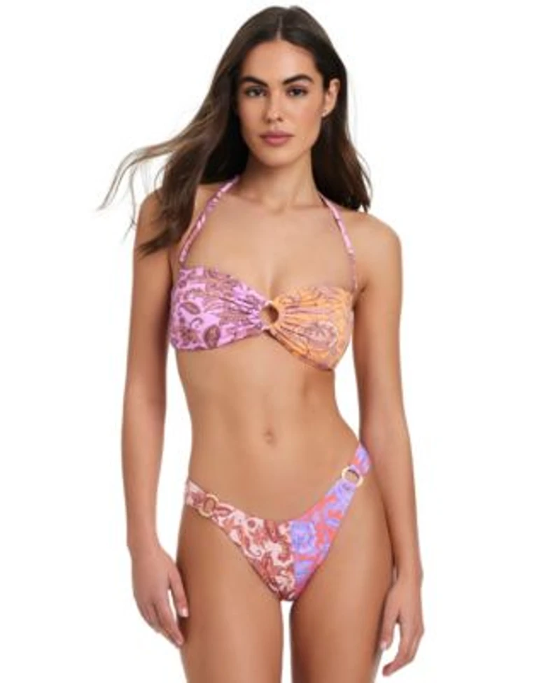 Red Carter Womens O Ring Bandeau Bikini Top Bikini Bottoms