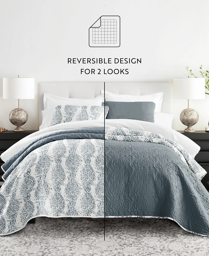 ienjoy Home Distressed Diamond Reversible -Pc. Lightweight Quilt Set