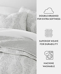 ienjoy Home Distressed Diamond Reversible 3-Pc. Lightweight Quilt Set, Full/Queen