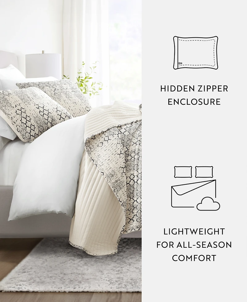 ienjoy Home Distressed Aztec Reversible 3-Pc. Lightweight Quilt Set