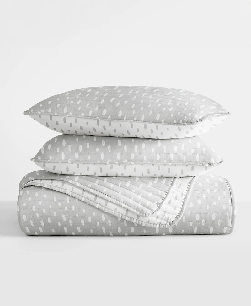 ienjoy Home Painted Dots Reversible 3-Pc. Lightweight Quilt Set