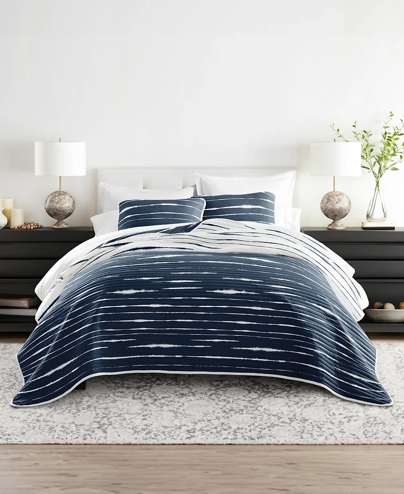 ienjoy Home Horizon Lines Reversible 3-Pc. Lightweight Quilt Set, King/California King