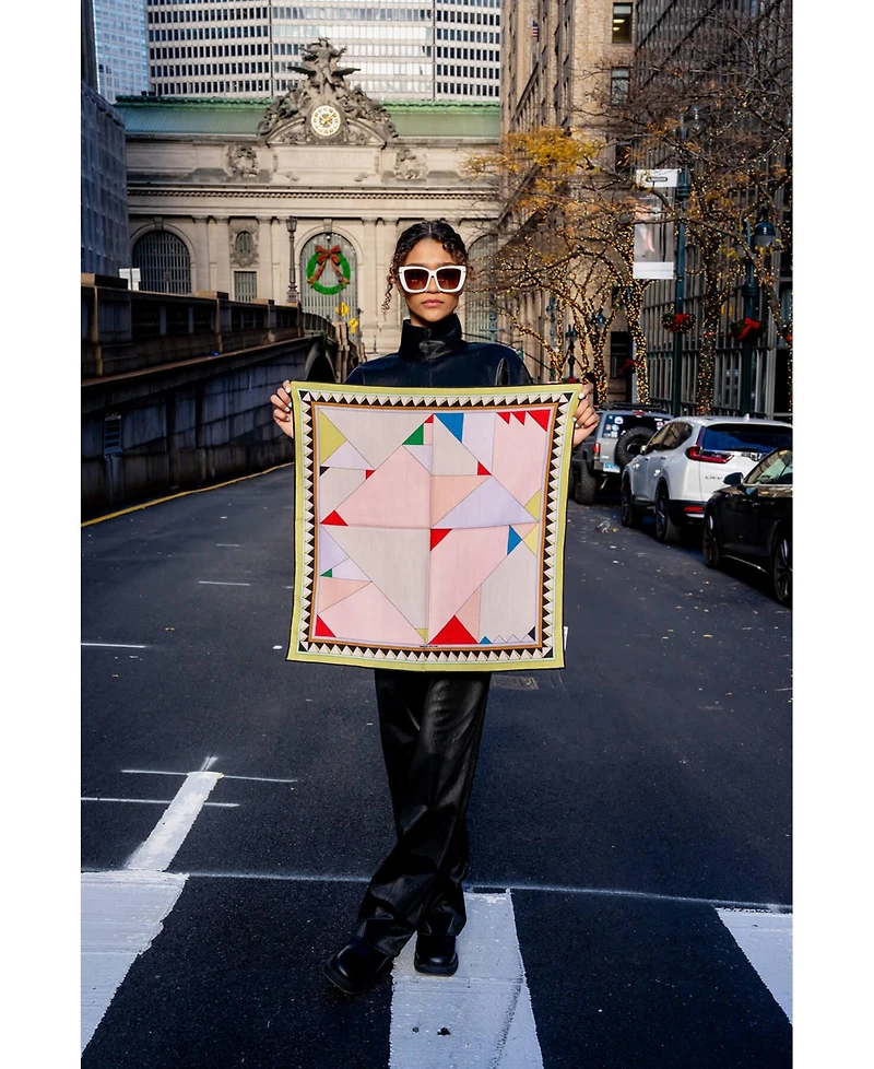 Jessie Zhao New York Double Sided Wool Silk Scarf In Color Recombination