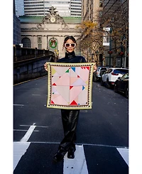 Jessie Zhao New York Double Sided Wool Silk Scarf In Color Recombination