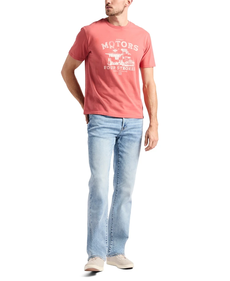 Buffalo David Bitton Men's Trokes Graphic with Motors Print T-Shirt