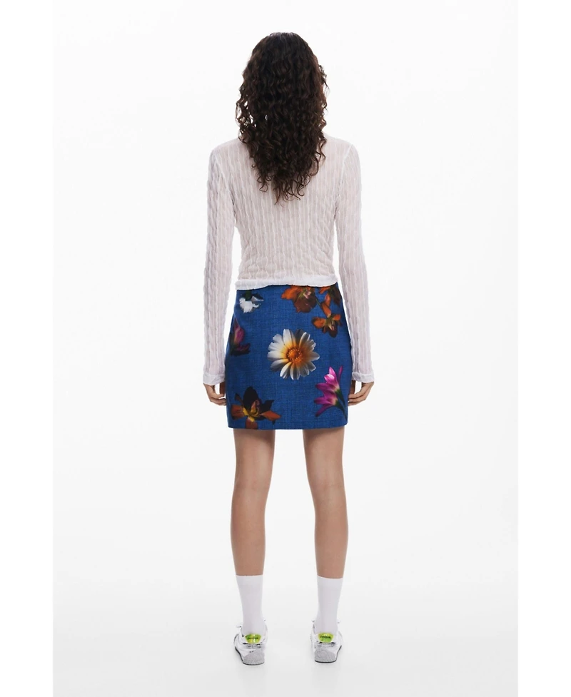 Desigual Women's Fitted floral mini skirt