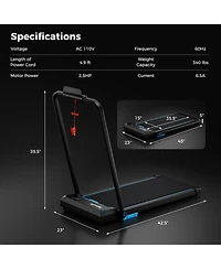 3 in 1 Folding Treadmill with Remote Control and Led Display