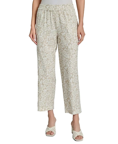 Jones New York Petite Printed Pull-On Cropped Pants