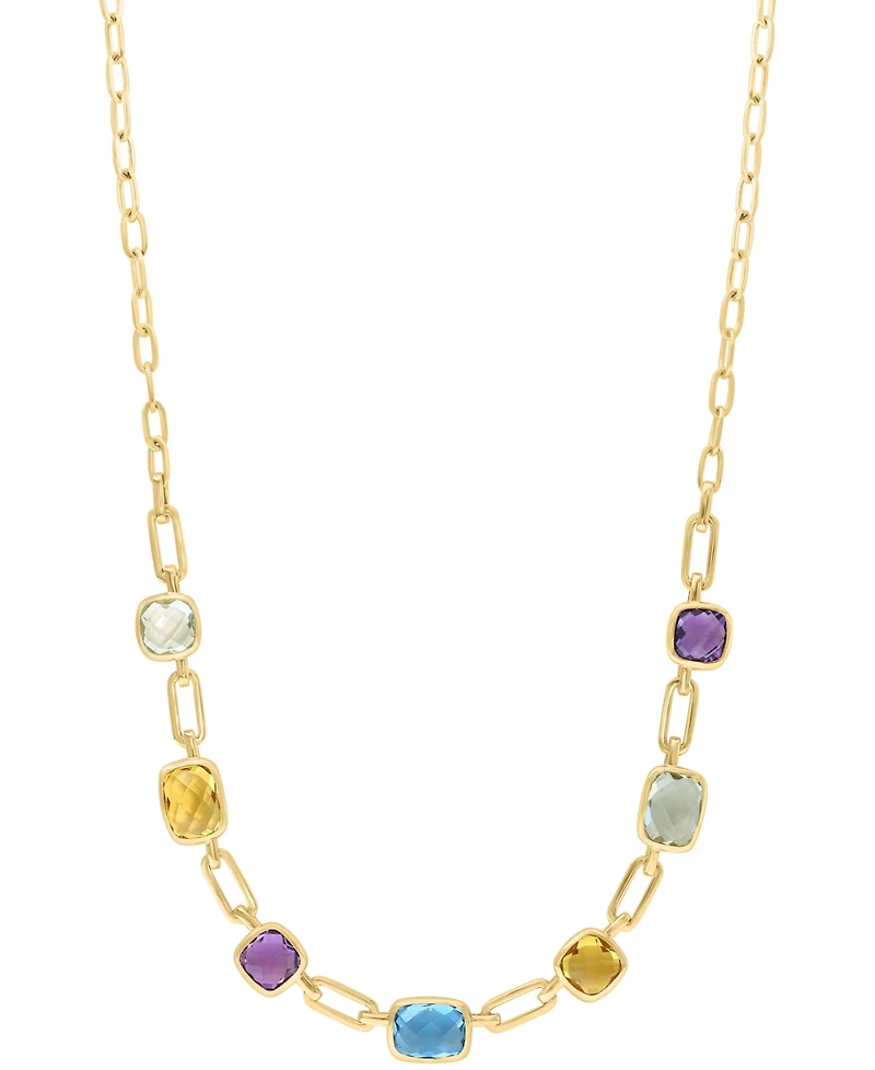 Effy Multi-Gemstone Bezel 18" Collar Necklace (8-3/8 ct. t.w.) in 14k Gold-Plated Sterling Silver