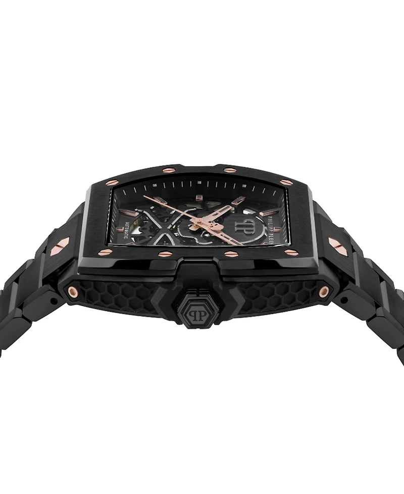 Philipp Plein Men's Automatic The Skeleton 2.0 Black Ion Plated Bracelet Watch 44mm