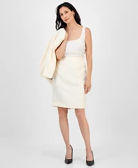 Le Suit Women's Tipped 3/4-Sleeve Jacket And Skirt Set, Regular & Petite