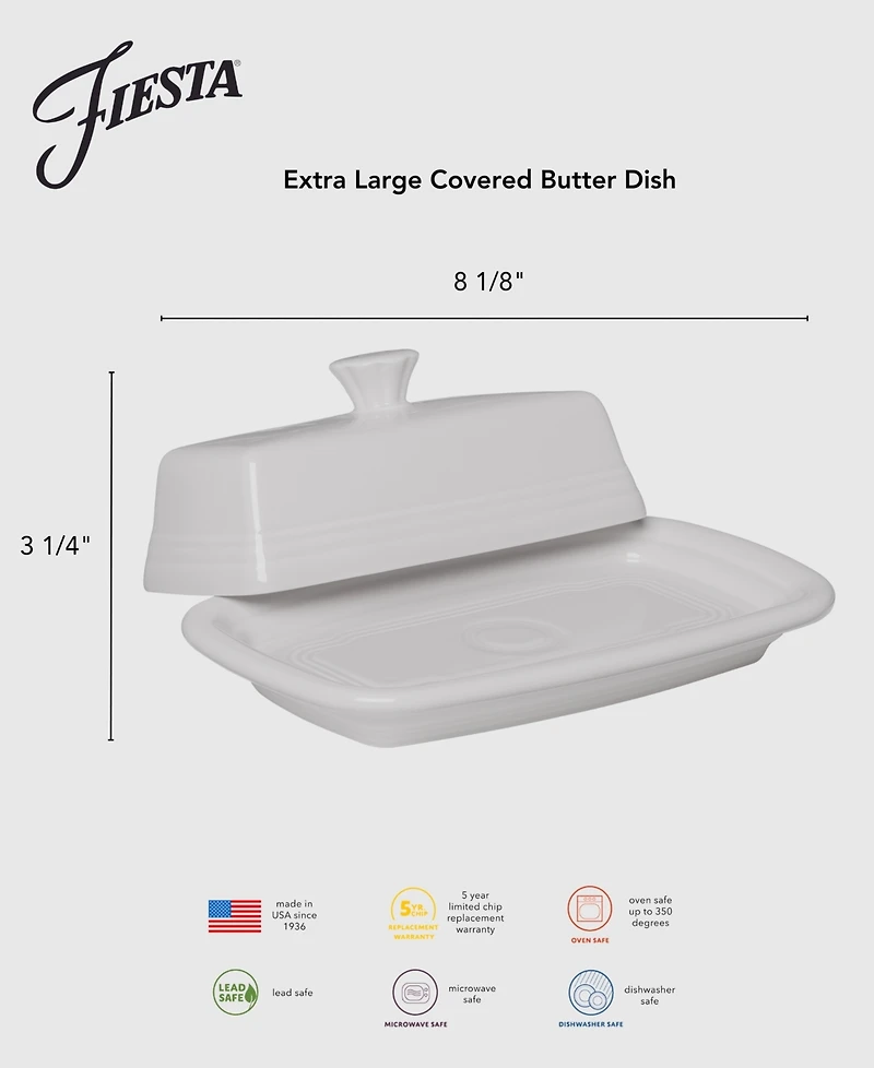 Fiesta Linen Extra Large Covered Butter Dish