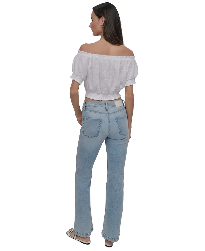 Dkny Jeans Women's Cotton Gauze Off-The-Shoulder Top