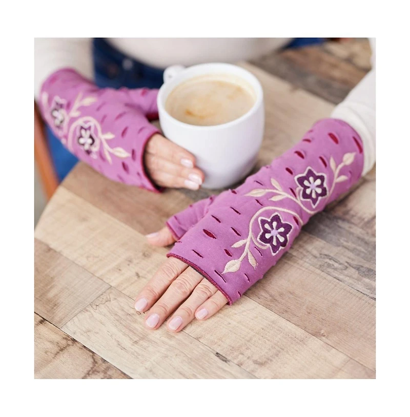 Feelgoodz Women s Artisan Crafted Fleece Lined Primrose Fingerless Jersey Gloves