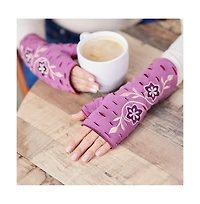 Feelgoodz Women s Artisan Crafted Fleece Lined Primrose Fingerless Jersey Gloves