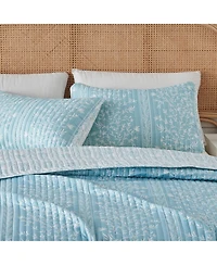 Linery & Co. Floral Striped Microfiber Quilt Set With Shams