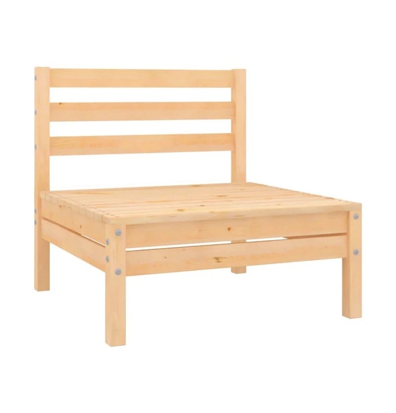 Patio Middle Sofas 2 pcs Solid Wood Pine
