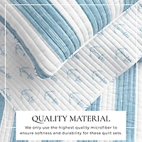 Linery & Co. Stripes & Anchors Microfiber Quilt Set With Shams