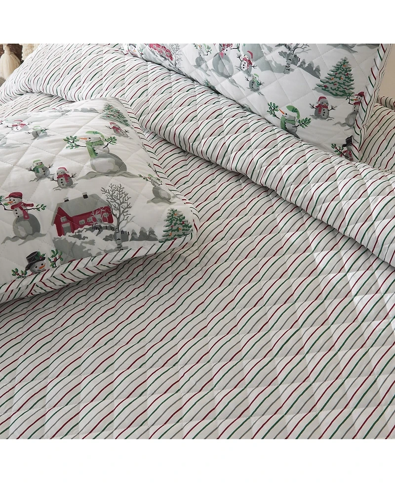 Linery & Co. Holiday Printed Microfiber Quilt Set with Shams